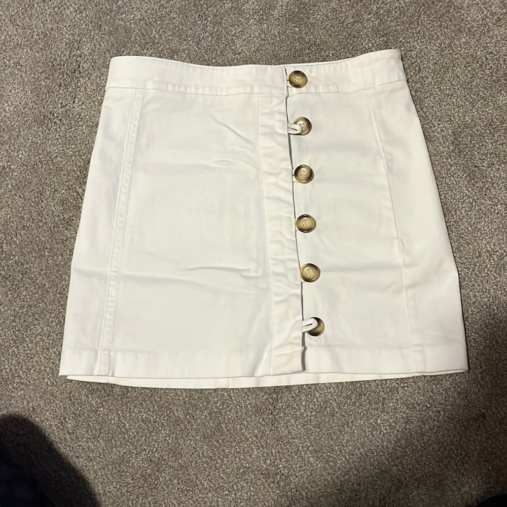 White mini skirt